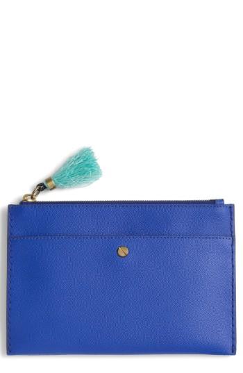 J.crew Medium Leather Zip Top Pouch -