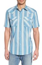 Men's Pendleton Frontier Regular Fit Plaid Short Sleeve Sport Shirt - Blue