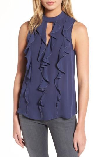 Women's Parker Odyssey Sleeveless Silk Top - Blue