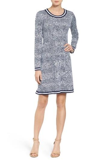 Women's Michael Michael Kors Zephyr Contrast Border Fit & Flare Dress