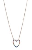 Women's Shashi Rainbow Heart Pendant Necklace