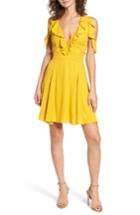 Women's Afrm Enzo Cold Shoulder Fit & Flare Dress - Yellow