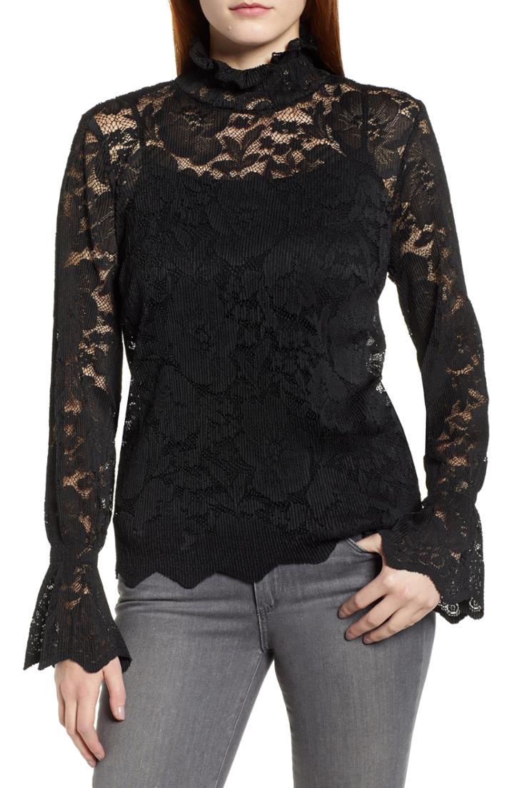 Women's Allsaints Clarette Smock Waist Top - Black