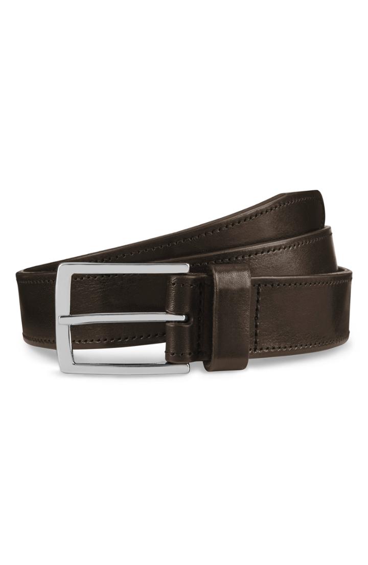 Men's Allen Edmonds Radiant Avenue Leather Belt - Dark Brown