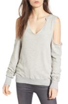 Women's Pam & Gela Cold Shoulder Sweatshirt - Grey