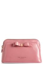 Ted Baker London Cahira Bow Cosmetics Case, Size - Pink