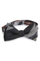 Men's Alexander Olch Stripe Linen Bow Tie, Size - Black