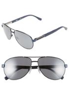 Men's Boss 62mm Polarized Aviator Sunglasses - Blue Ruthenium/ Silver Mirror