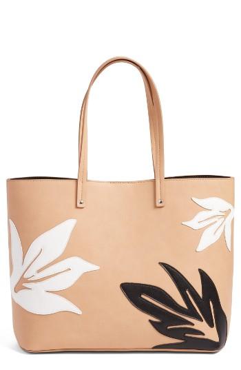 Chelsea28 Tropical Applique Faux Leather Tote -