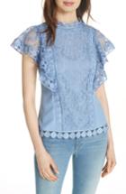 Women's Ted Baker London High Neck Lace Front Top - Blue