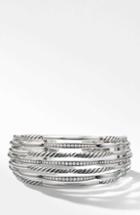 Women's David Yurman Wide Woven Cuff Bracelet With Diamonds
