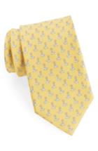 Men's Salvatore Ferragamo Seal Print Silk Tie, Size - Yellow