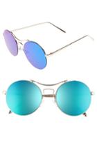 Women's A.j. Morgan Spacey 56mm Sunglasses - Gold/ Blue Mirror