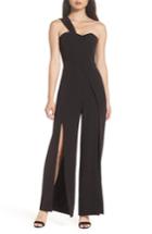 Women's Ever New One-shoulder Wide Leg Jumpsuit - Black
