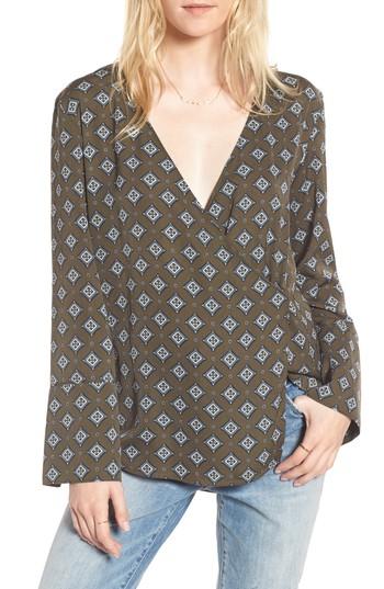 Women's Treasure & Bond Wrap Pajama Top - Green