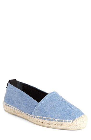 Women's Saint Laurent Logo Espadrille Us / 34eu - Blue