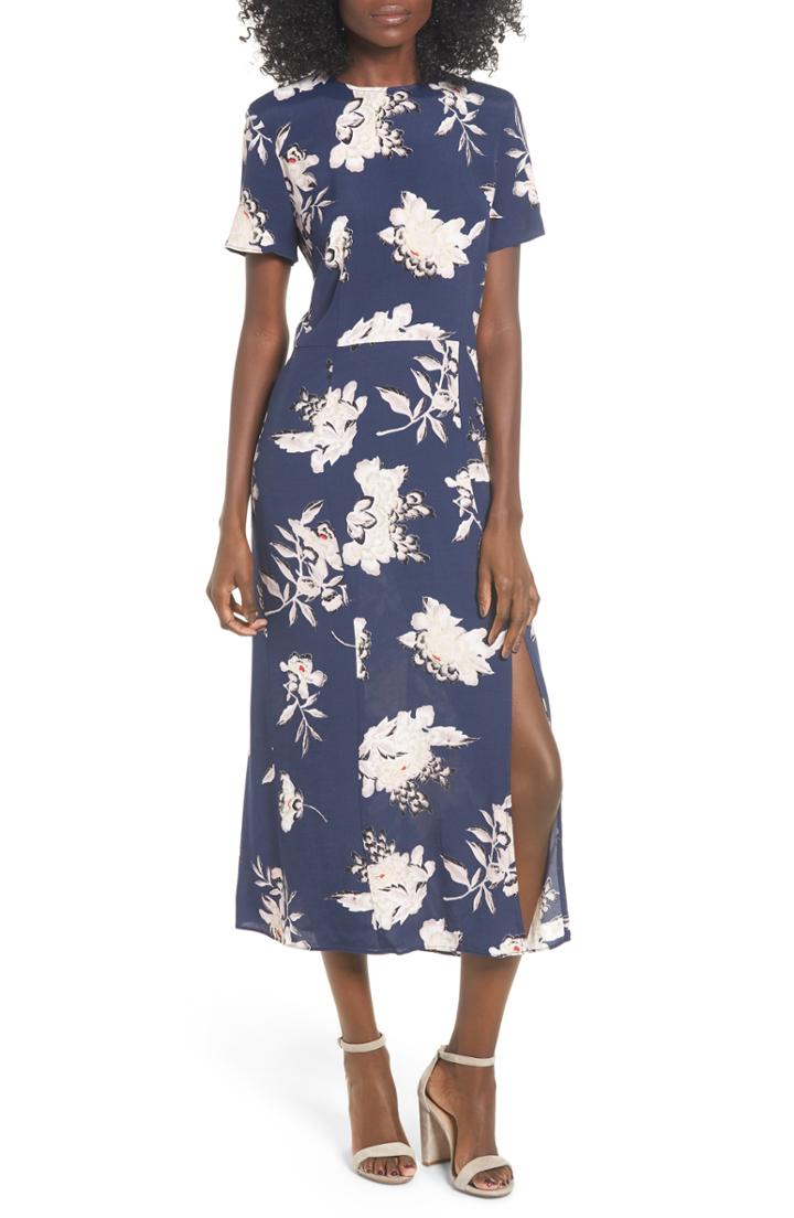 Women's Leith Print Midi Dress, Size - Blue