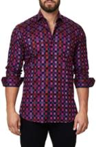 Men's Maceoo Trim Fit Check Print Sport Shirt (s) - Pink