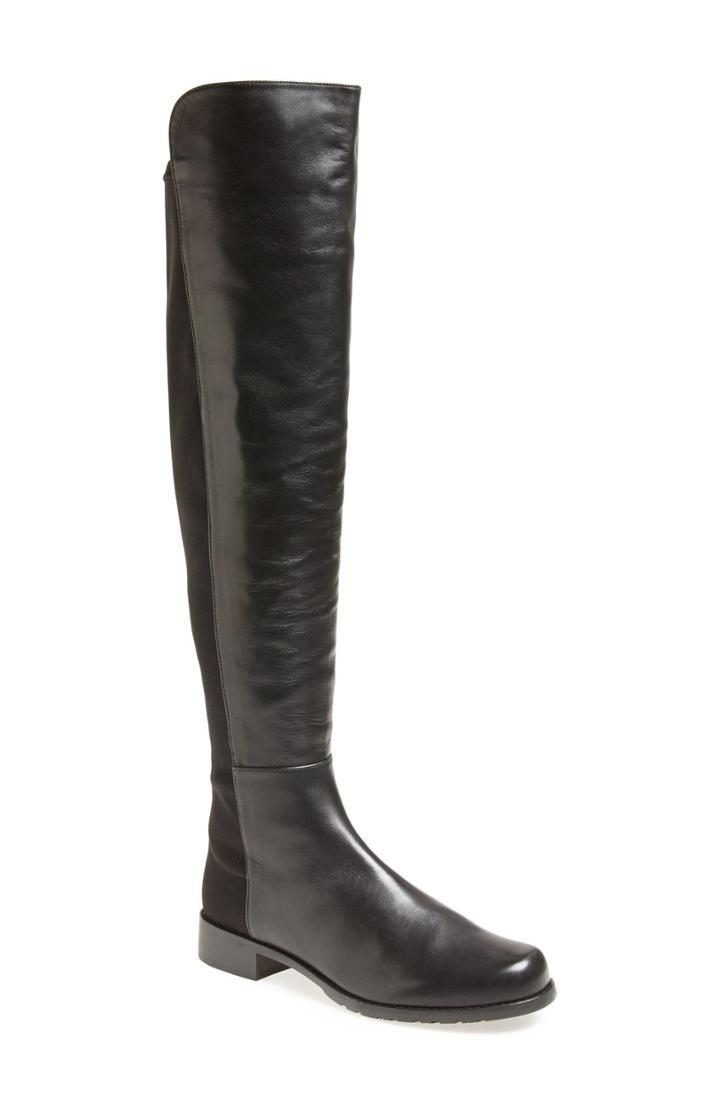 Women's Stuart Weitzman 5050 Over The Knee Leather Boot .5 W - Black