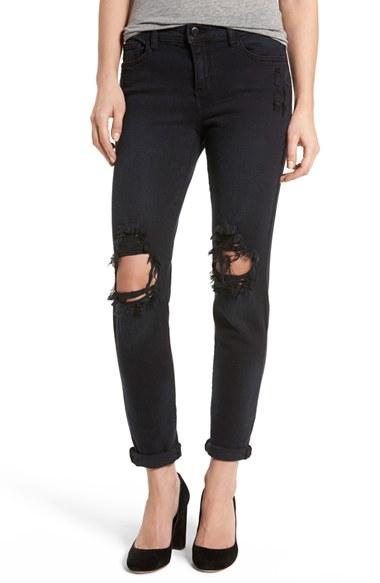 Women's Sp Black Destroyed Boyfriend Jeans