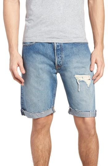 Men's Levi's 501 Cutoff Denim Shorts - Blue