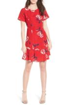 Women's Socialite Cutout Fit & Flare Dress - Red