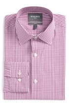 Men's Bonobos Jetsetter Slim Fit Check Stretch Dress Shirt 33 - Purple