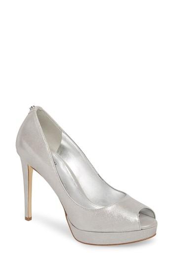 Women's Michael Michael Kors Erica Platform Pump .5 M - Metallic