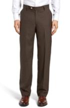 Men's Berle Flat Front Solid Wool Trousers X L - Brown