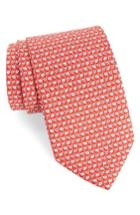 Men's Salvatore Ferragamo Alternating Flowers Silk Tie, Size - Red