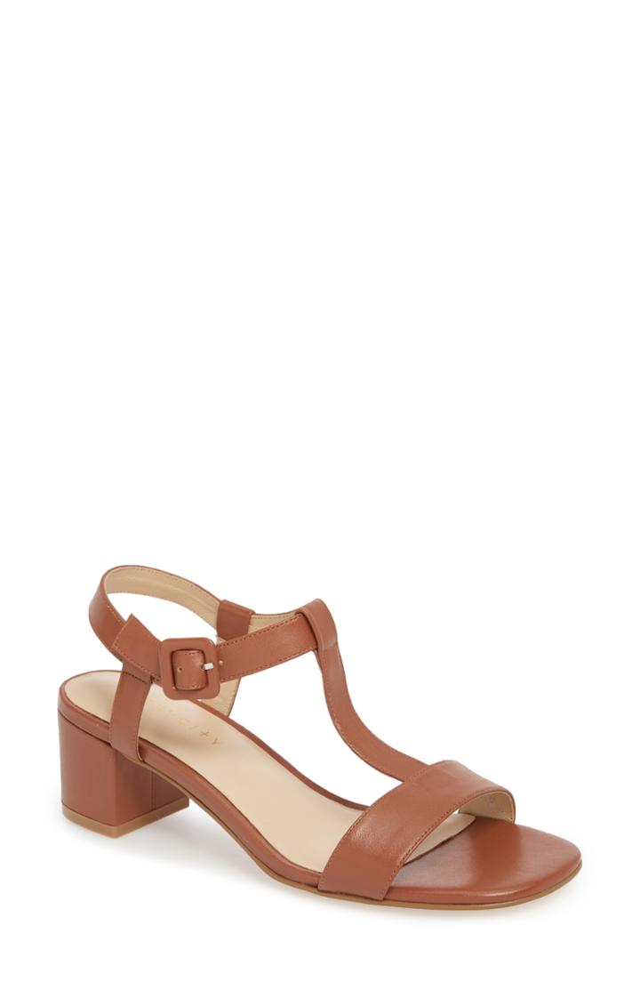Women's Grey City T-strap Sandal .5 M - Brown