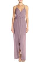 Women's Maids Rory Beca 'jones' Silk Georgette Faux Wrap Gown - Purple