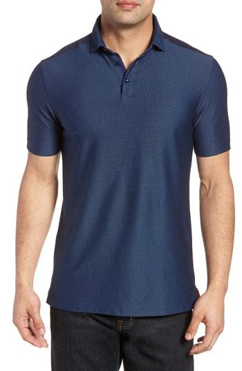 Men's Stone Rose Chevron Performance Polo (xxl) - Blue