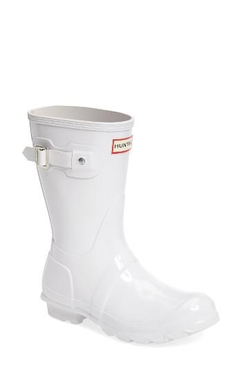 Women's Hunter 'original Short' Gloss Rain Boot M - White