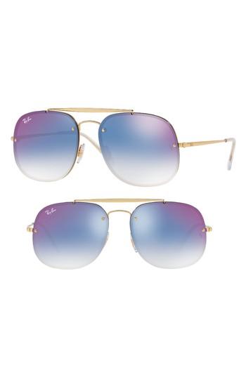 Women's Ray-ban Blaze 58mm Gradient Lens Aviator Sunglasses - Gold