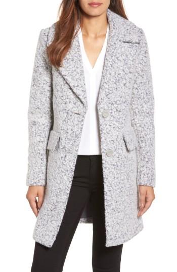 Women's Kenneth Cole New York Wool Blend Boucle Coat - Grey