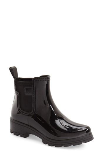 Women's Dav 'prague' Waterproof Chelsea Rain Boot M - Black