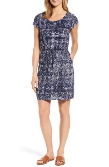 Women's Lucky Brand Tile Print Drawstring Dress - Blue