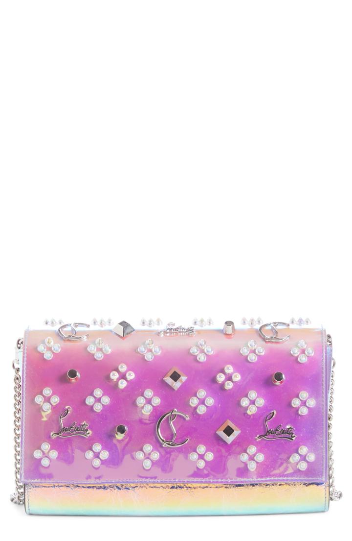 Christian Louboutin Paloma Loubisky Studded Leather Clutch -