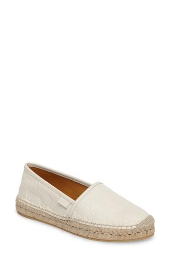 Women's Gucci Pilar Espadrille Flat .5us / 35.5eu - White