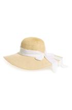 Women's San Diego Hat Bow Scarf Straw Floppy Hat - White