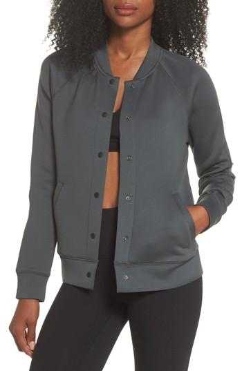 Women's Zella Arise Luxe Bomber Jacket - Grey