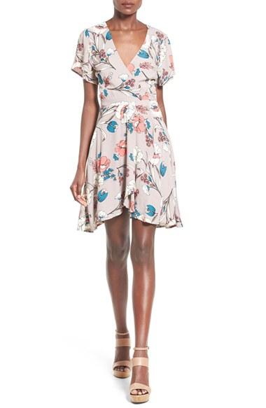 Women's Astr Floral Print Wrap Dress