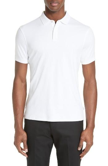 Men's Armani Collezioni Cotton Interlock Polo - White