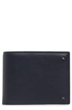 Men's Valentino Garavani Stud Leather Money Clip Card Case - Blue