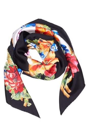 Women's Dolce & Gabbana Tiger Silk Scarf, Size - White