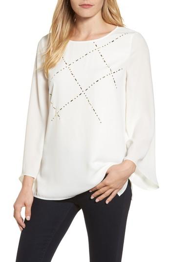 Women's Chaus Studded Blouse - Ivory