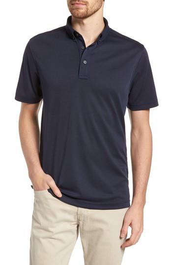 Men's Nordstrom Men's Shop Pima Cotton Blend Pique Polo, Size - Blue