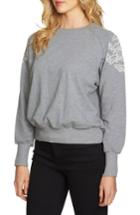 Women's 1.state Embroidered Shoulder Sweatshirt, Size - Grey