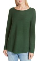 Women's Eileen Fisher Ballet Neck Fine Gauge Merino Tunic Sweater - Green
